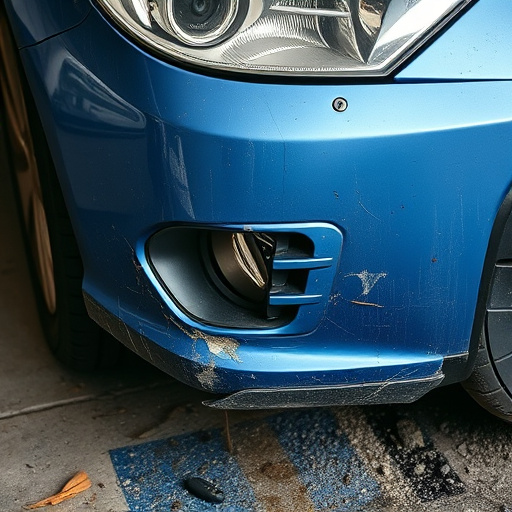 damaged car bumper