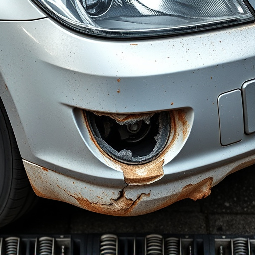 damaged car bumper