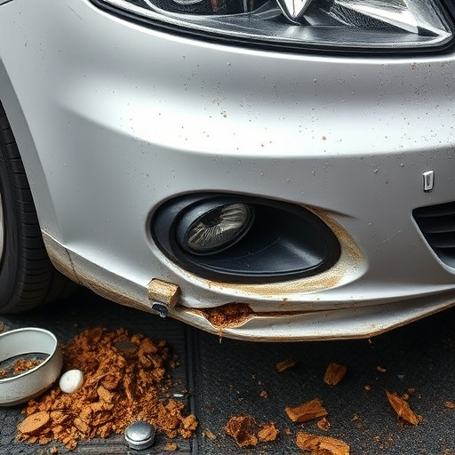 damaged car bumper