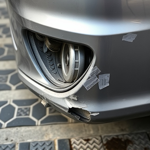 damaged car bumper