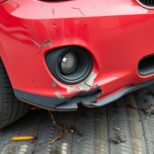 damaged car bumper