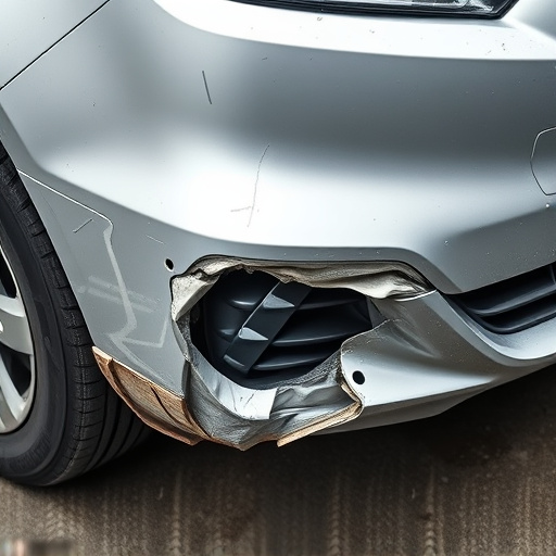 damaged car bumper