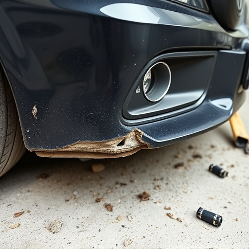 damaged car bumper