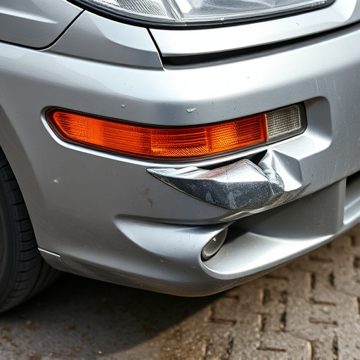 damaged car bumper