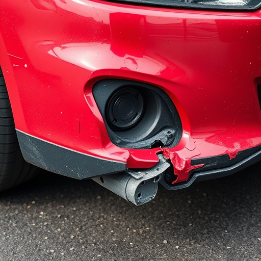 damaged car bumper