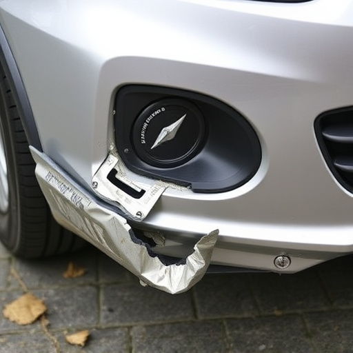 damaged car bumper