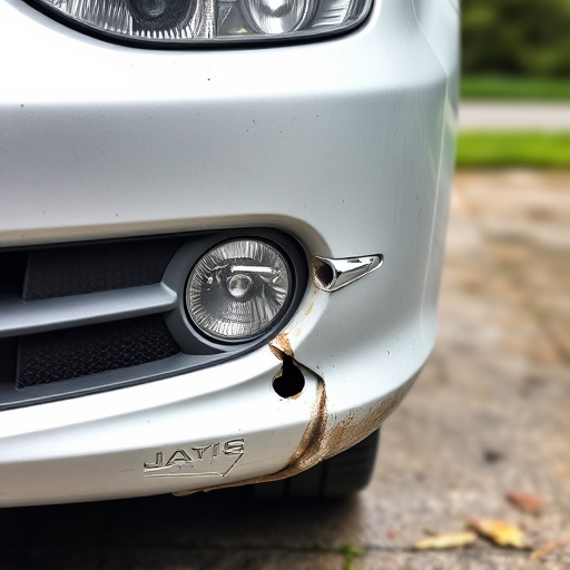 damaged car bumper
