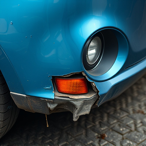 damaged car bumper
