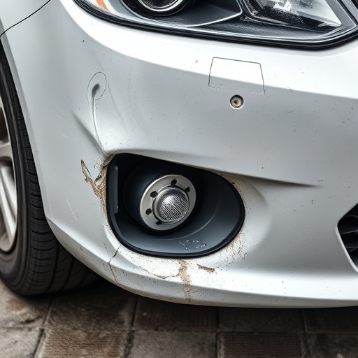 damaged car bumper