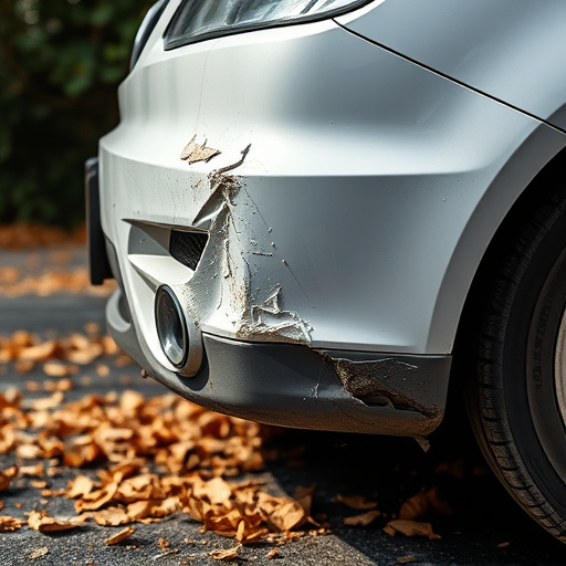 damaged car bumper
