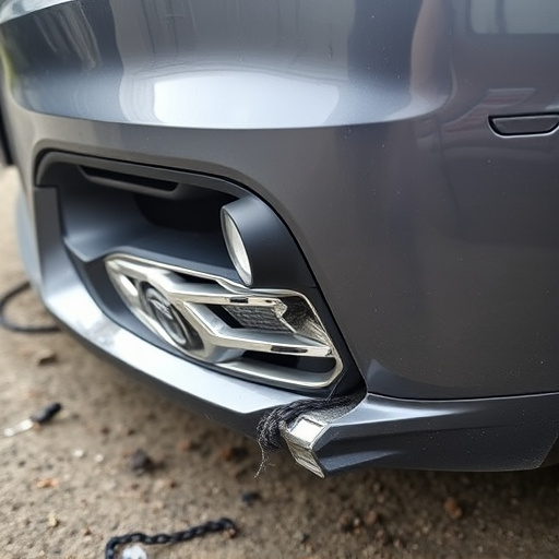 damaged car bumper