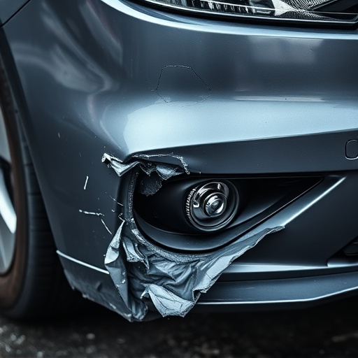 damaged car bumper