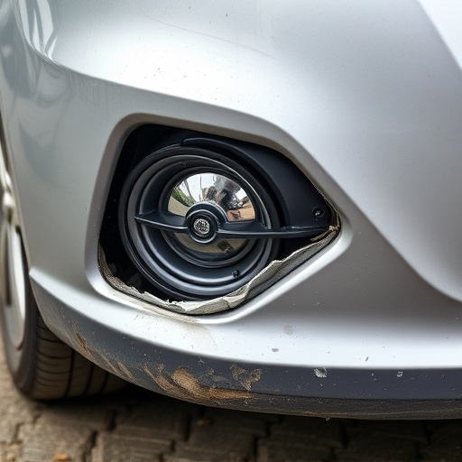 damaged car bumper