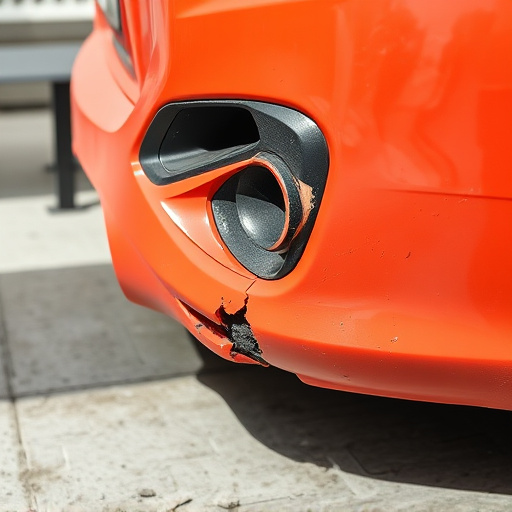 damaged car bumper