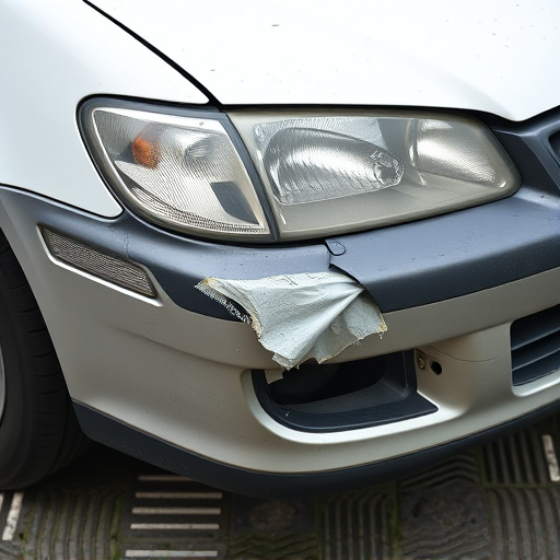 damaged car bumper