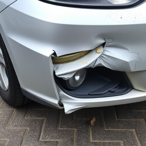 damaged car bumper