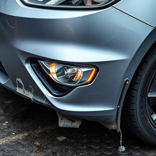 damaged car bumper