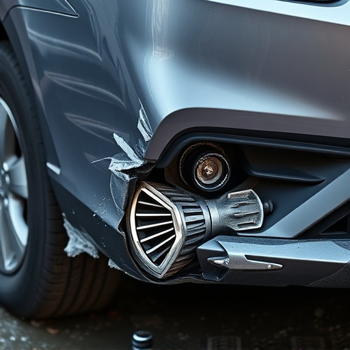 damaged car bumper