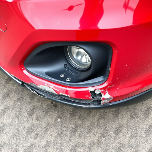 damaged car bumper