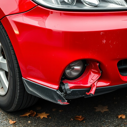 damaged car bumper