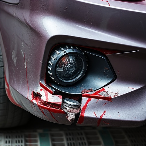 damaged car bumper