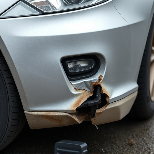 damaged car bumper
