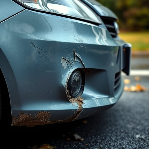 damaged car bumper