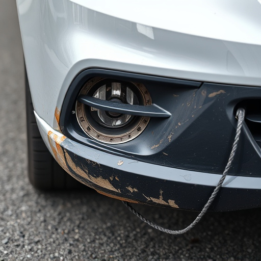 damaged car bumper