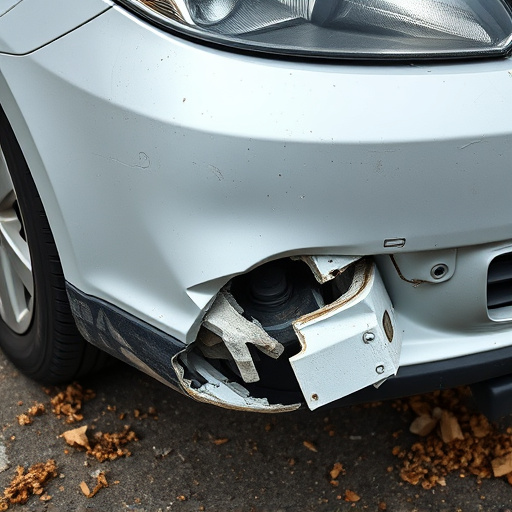 damaged car bumper