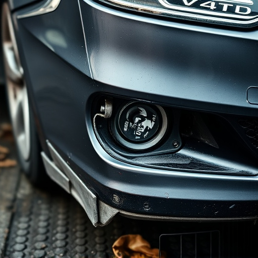 damaged car bumper
