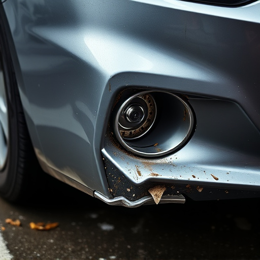 damaged car bumper
