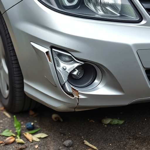 damaged car bumper