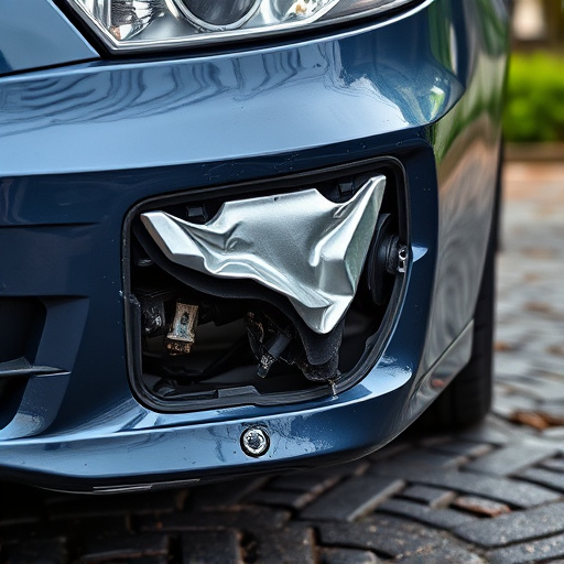 damaged car bumper