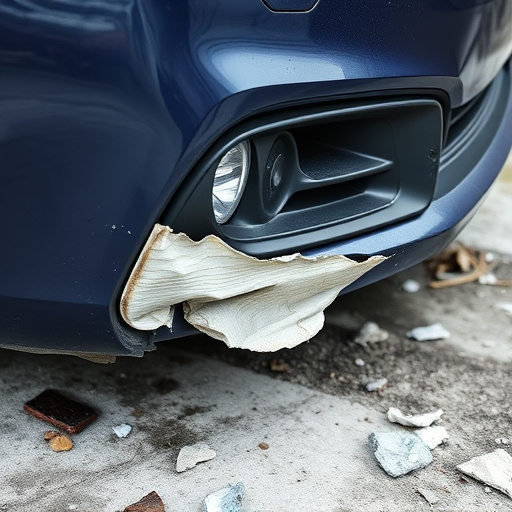 damaged car bumper