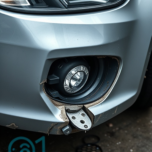 damaged car bumper