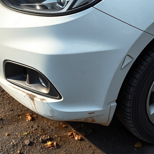 damaged car bumper