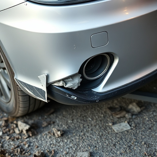 damaged car bumper