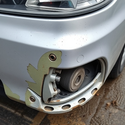 damaged car bumper