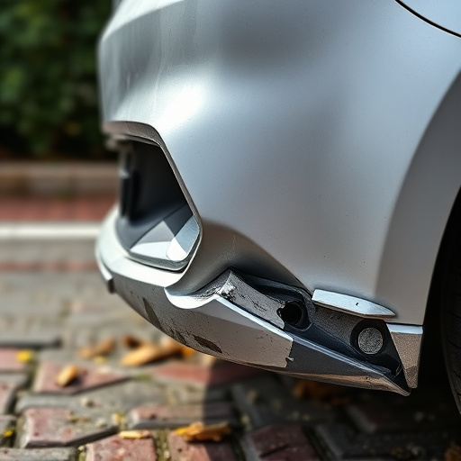 damaged car bumper
