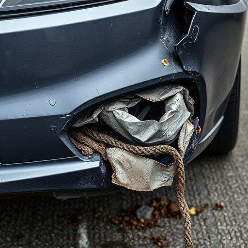 damaged car bumper