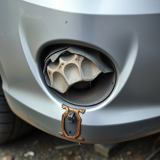 damaged car bumper