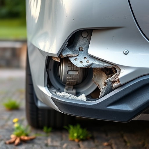 damaged car bumper
