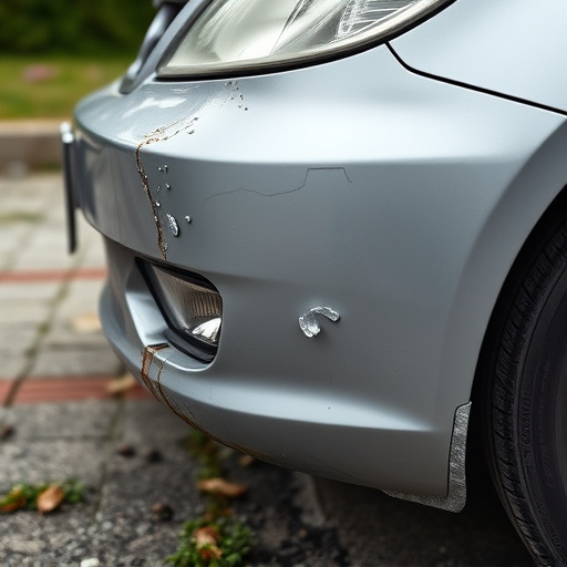 damaged car bumper