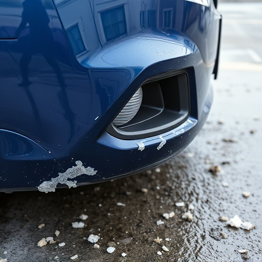 damaged car bumper