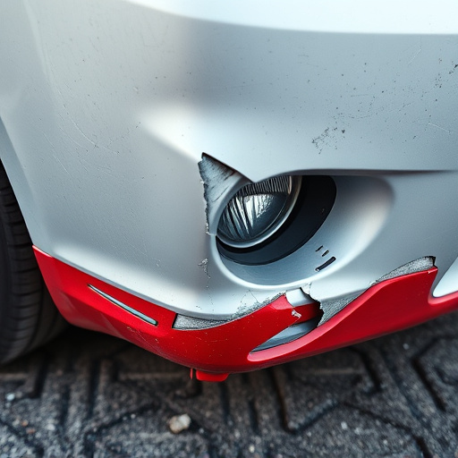 damaged car bumper