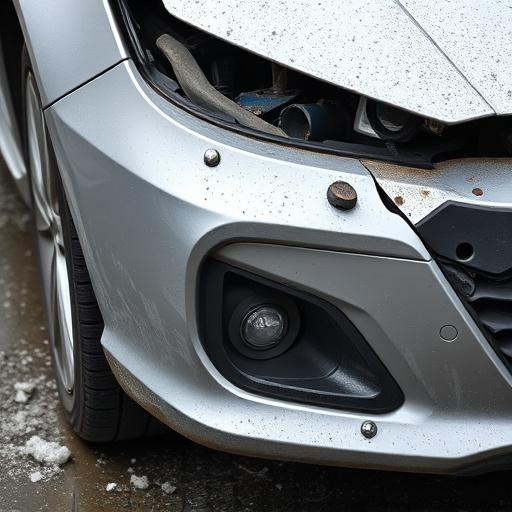 damaged car bumper