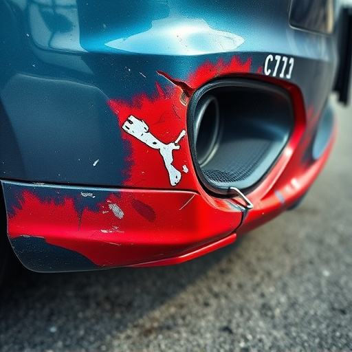damaged car bumper