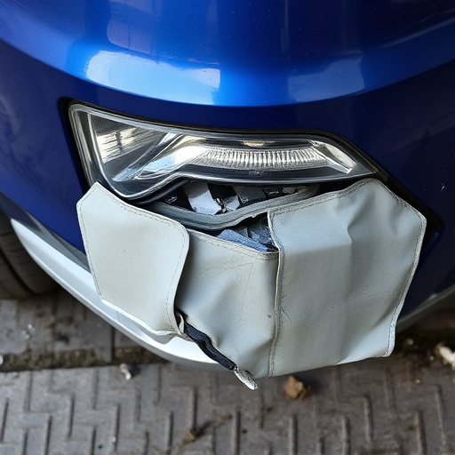 damaged car bumper