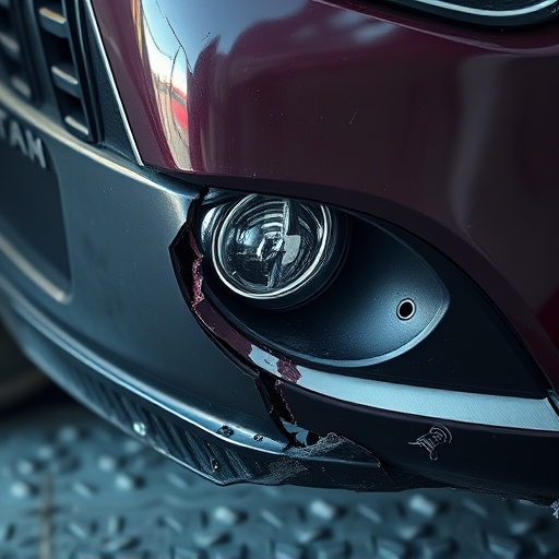 damaged car bumper