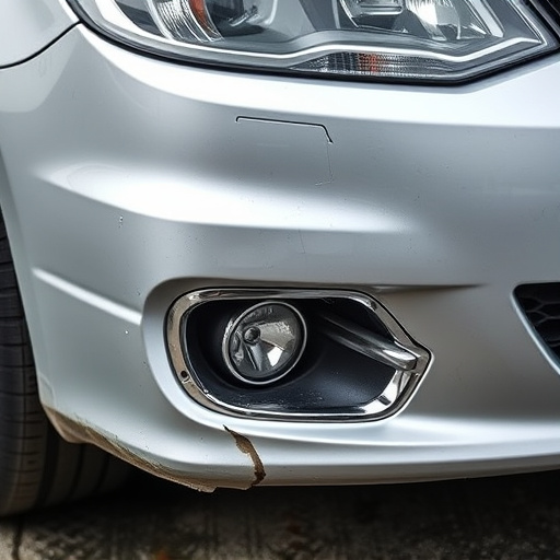 damaged car bumper